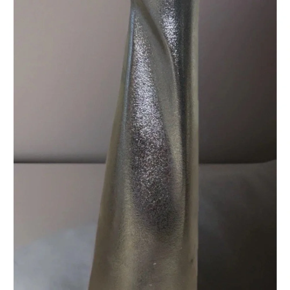 Modern Silver Metallic Vase